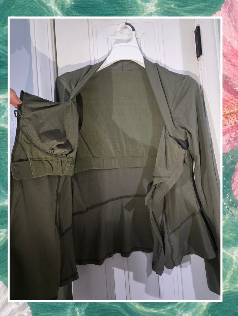 Halara UltraSculpt Push-Up Ruffle Hem Yoga Jacket - Grass Green - Size XL - NWOT - Picture 3 of 7